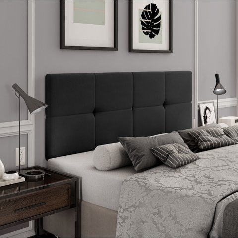 PAINEL CAMA BOX SUSPENSA BRUNA PRETO  1.40