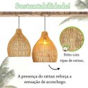 Ver imagem 2 de Pendente Boho Fibra Natural Artesanal Lavabo Nat37