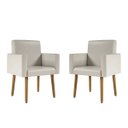 Ver imagem 1 de Kit 02 Poltronas Decorativa Sala Oferta Courino Balaqui Cor:courino Bege