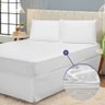 Capa Protetora de Colchão Impermeável Solteiro com Elástico: Branco - 4