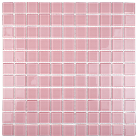 Pastilha de Vidro Matisse de 30cm x 30cm Rende Glass Mosaic Rosa