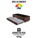 Ver imagem 7 de Bicama Box com Baú Viúvo 120x203 com Colchão Auxiliar Suede Marrom