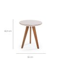 Ver imagem 2 de Mesa Lateral Baixa Safira com Vidro - Acabamento Champagne/off White