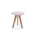 Ver imagem 1 de Mesa Lateral Baixa Safira com Vidro - Acabamento Champagne/off White