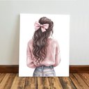 Ver imagem 5 de Kit 3 Quadro Decorativo Menina Jovem Estudos Rosa Quarto 20x28cm