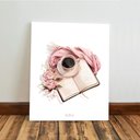 Ver imagem 6 de Kit 3 Quadro Decorativo Menina Jovem Estudos Rosa Quarto 20x28cm