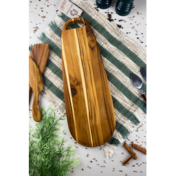 Tábua de Corte e Frios Oval – Madeira Teca 47x17x2cm - 4