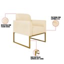 Ver imagem 5 de Kit 2 Poltronas Marisa Suede Bege Base Industrial Metálica Dourado D'Rossi