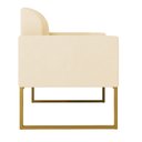 Ver imagem 4 de Kit 2 Poltronas Marisa Suede Bege Base Industrial Metálica Dourado D'Rossi