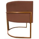 Ver imagem 4 de Poltrona Decorativa Recepção Luna Suede Cores Base de Ferro Bronze