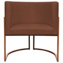 Ver imagem 3 de Poltrona Decorativa Recepção Luna Suede Cores Base de Ferro Bronze