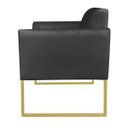 Ver imagem 4 de Kit 2 Poltronas Marisa Suede Preto Base Industrial Metálica Dourado D'Rossi