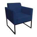 Ver imagem 3 de Kit 2 Poltronas Marisa Suede Azul Marinho Base Industrial Metálica Preto D'Rossi