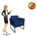 Ver imagem 6 de Kit 2 Poltronas Marisa Suede Azul Marinho Base Industrial Metálica Preto D'Rossi