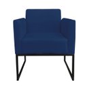 Ver imagem 2 de Kit 2 Poltronas Marisa Suede Azul Marinho Base Industrial Metálica Preto D'Rossi