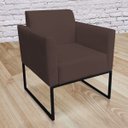 Ver imagem 5 de Kit 2 Poltronas Marisa Suede Base Industrial Metálica Preto D'Rossi - Marrom