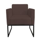 Ver imagem 2 de Kit 2 Poltronas Marisa Suede Base Industrial Metálica Preto D'Rossi - Marrom