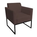 Ver imagem 3 de Kit 2 Poltronas Marisa Suede Base Industrial Metálica Preto D'Rossi - Marrom
