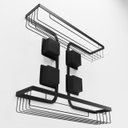 Ver imagem 2 de Prateleira Dupla Ultra Black Ventosa Retangular 2656 Arthi