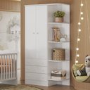 Ver imagem 1 de Guarda Roupa Roupeiro Infantil Doce Sonho 825 Qmovi Branco