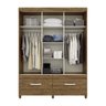 Conjunto Guarda-Roupa com Cômoda New Suecia Castanho Avela W Flex Moval - 8