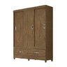 Conjunto Guarda-Roupa com Cômoda New Suecia Castanho Avela W Flex Moval - 6