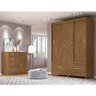 Conjunto Guarda-Roupa com Cômoda New Suecia Castanho Avela W Flex Moval - 1