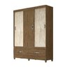 Conjunto Guarda-Roupa com Cômoda New Suecia Castanho Avela W Flex Moval - 7