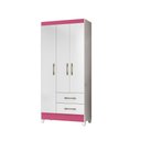 Ver imagem 4 de Guarda Roupa 3 Portas 2 Gavetas Branco ou Branco/Rosa Lima Moval Móveis 182x82x47