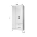Ver imagem 6 de Guarda Roupa 3 Portas 2 Gavetas Branco ou Branco/Rosa Lima Moval Móveis 182x82x47