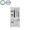 Ver imagem 5 de Guarda Roupa 3 Portas 2 Gavetas Branco ou Branco/Rosa Lima Moval Móveis 182x82x47