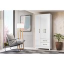 Ver imagem 1 de Guarda Roupa 3 Portas 2 Gavetas Branco ou Branco/Rosa Lima Moval Móveis 182x82x47