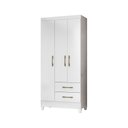 Ver imagem 3 de Guarda Roupa 3 Portas 2 Gavetas Branco ou Branco/Rosa Lima Moval Móveis 182x82x47