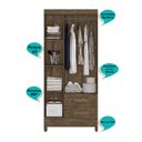 Ver imagem 4 de Guarda Roupa Lima 103cm 3 Portas Castanho Wood Moval