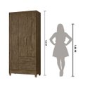Ver imagem 3 de Guarda Roupa Lima 103cm 3 Portas Castanho Wood Moval