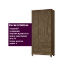 Ver imagem 5 de Guarda Roupa Lima 103cm 3 Portas Castanho Wood Moval