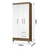 Guarda Roupa Lima 103cm 4 Portas Naturale Branco Moval - 2