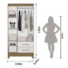 Guarda Roupa Lima 103cm 4 Portas Naturale Branco Moval - 6
