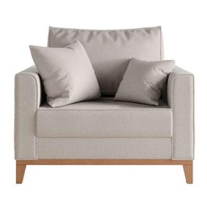 Poltrona Beny Pés e Base em Madeira Cru Rr Decor