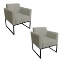 Ver imagem 1 de Kit 2 Poltronas Marisa Suede Marrom Rato Base Industrial Metálica Preto D’Rossi