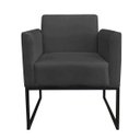 Ver imagem 2 de Kit 2 Poltronas Marisa Suede Preto Base Industrial Metálica Preto D'Rossi