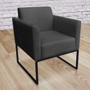 Ver imagem 5 de Kit 2 Poltronas Marisa Suede Preto Base Industrial Metálica Preto D'Rossi