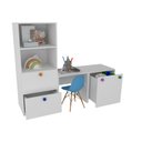 Ver imagem 1 de Armário Montessoriano Gaveteiro + Mesa + Baú Rubi 100% Mdf + Eiffel Azul