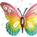 Ver imagem 3 de Borboleta de Metal para Decoração Parede Externo Sala Jardim Varanda:amarela