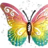 Borboleta de Metal para Decoração Parede Externo Sala Jardim Varanda:amarela - 3