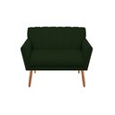 Ver imagem 1 de Namoradeira Decorativa Cecília Suede Verde 2 Lugares Pés Madeira Ms Decor