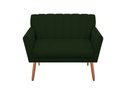 Ver imagem 1 de Namoradeira Decorativa Cecília Suede Verde 2 Lugares Pés Madeira Ms Decor