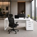 Ver imagem 1 de Mesa Escritório Diretor F5 3 Gavetas 192cm Branco F5 Office