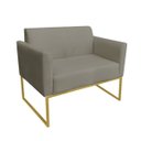 Ver imagem 1 de Namoradeira Marisa Suede Base Industrial Metálica Dourado D'Rossi - Marrom Rato