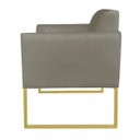 Ver imagem 3 de Namoradeira Marisa Suede Base Industrial Metálica Dourado D'Rossi - Marrom Rato